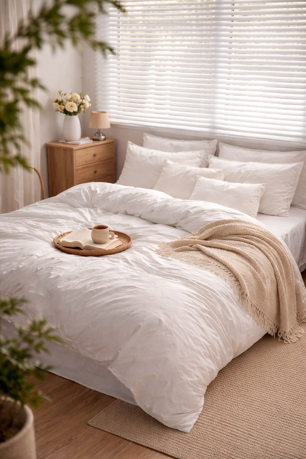 PLUMÓN PREMIUM HIPOALERGÉNICO + FUNDA DE PLUMÓN BLANCO