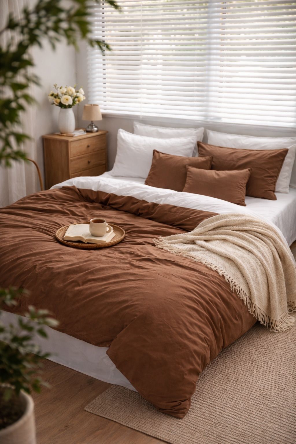 PLUMÓN PREMIUM HIPOALERGÉNICO + FUNDA DE PLUMÓN MARRÓN