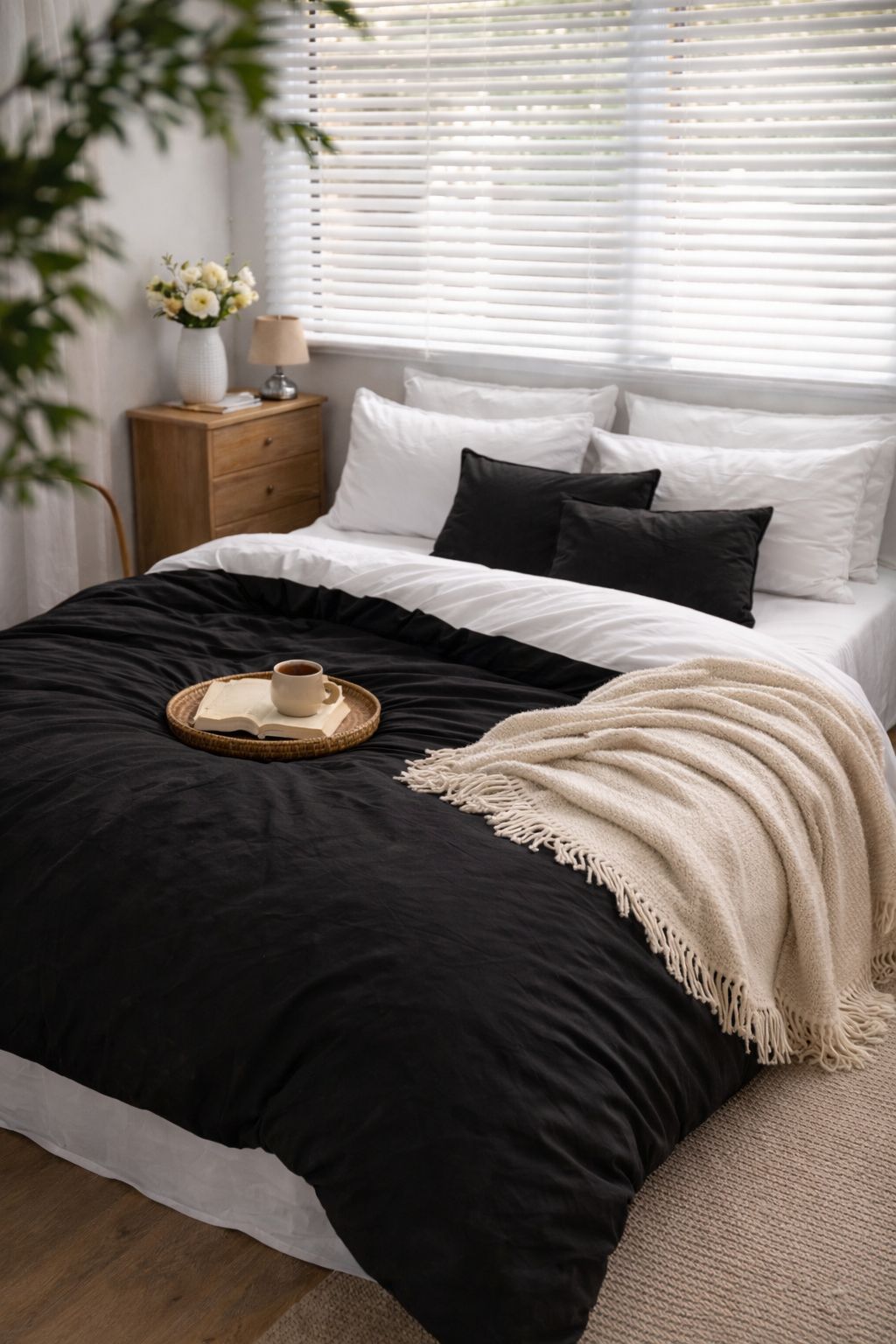 PLUMÓN PREMIUM HIPOALERGÉNICO + FUNDA DE PLUMÓN NEGRO