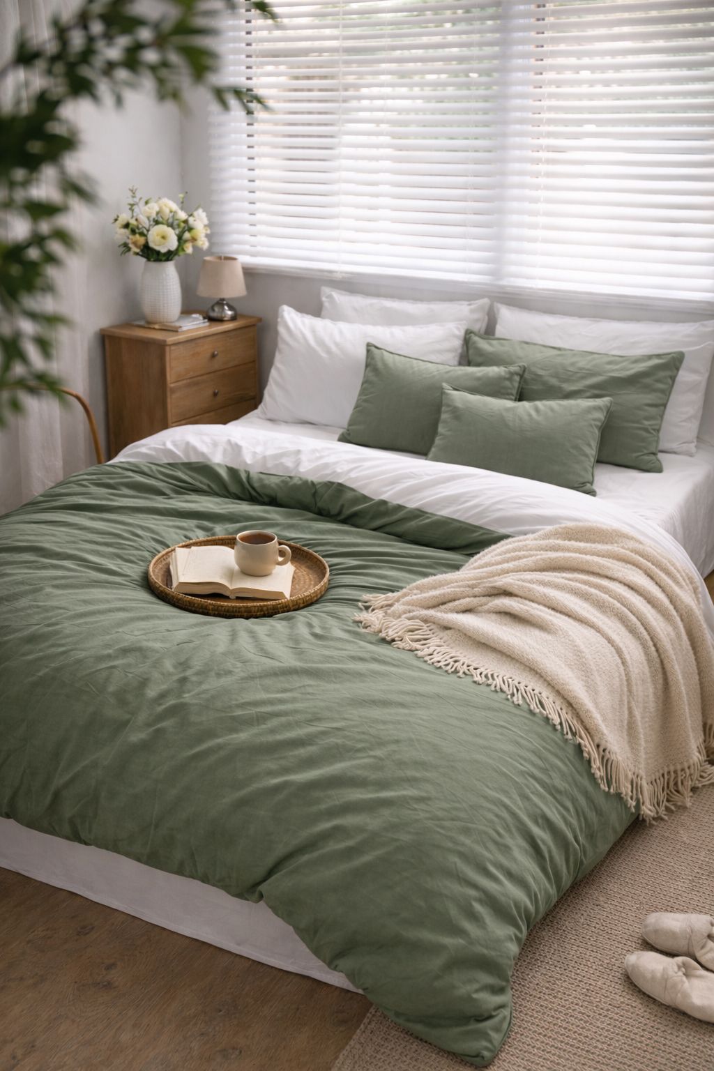 PLUMÓN PREMIUM HIPOALERGÉNICO + FUNDA DE PLUMÓN VERDE SIDRA