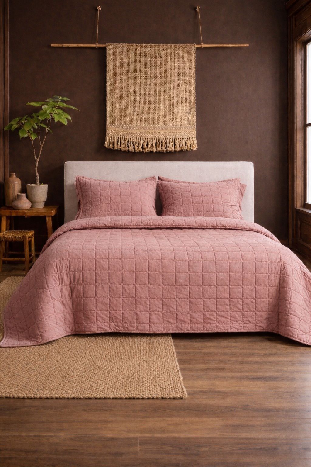 QUILT - CUBRECAMA DE VERANO PALO ROSA