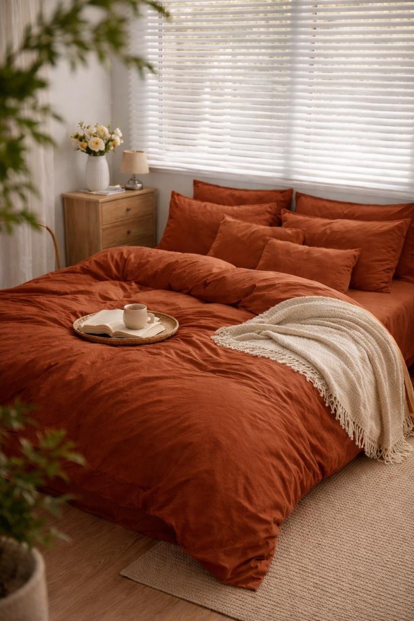 PLUMÓN PREMIUM HIPOALERGÉNICO + FUNDA DE PLUMÓN RUST