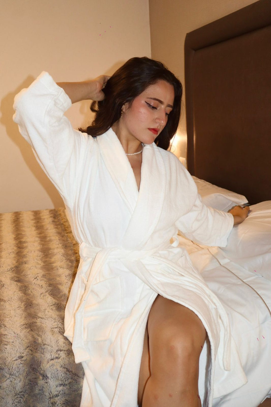 BATA DE TERCIOPELO BLANC HOTEL