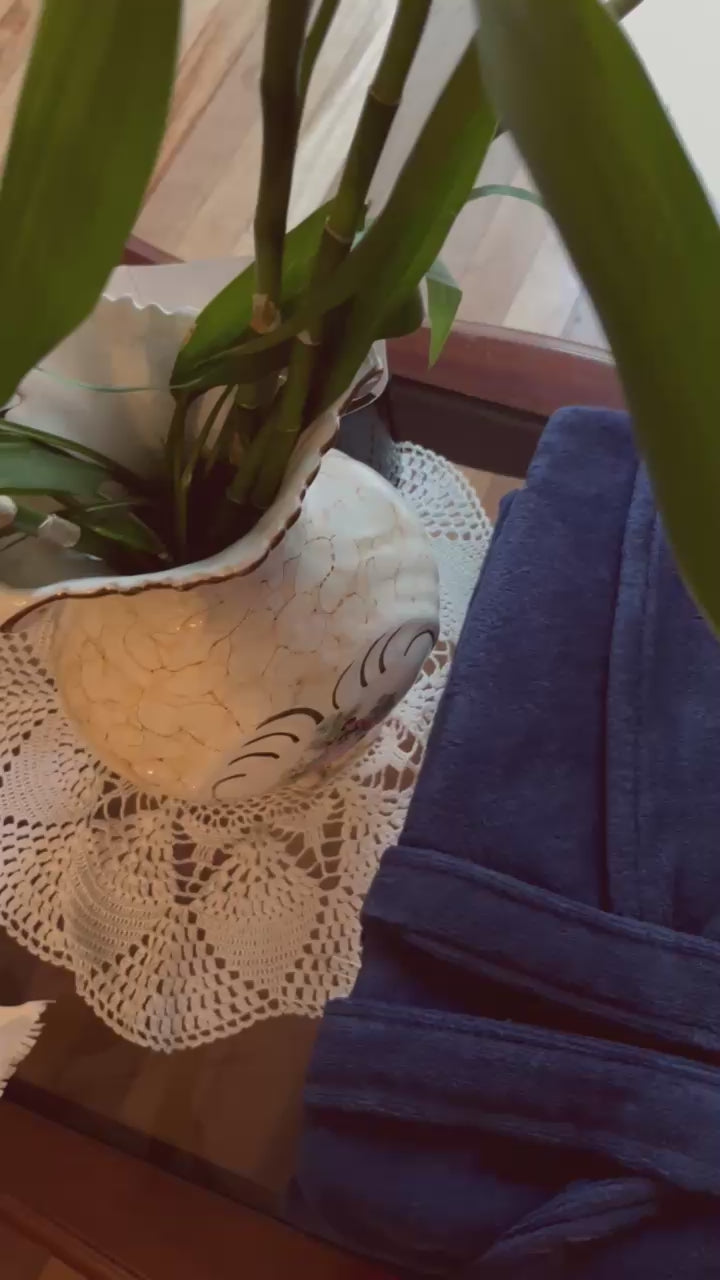 BATA DE TERCIOPELO BLEU ATELIER